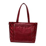 Maxbell Japanese Shoulder Bag Large Capacity Fashion Vacation PU Leather Handbag Red