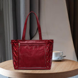 Maxbell Japanese Shoulder Bag Large Capacity Fashion Vacation PU Leather Handbag Red