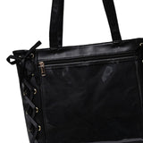 Maxbell Japanese Shoulder Bag Large Capacity Fashion Vacation PU Leather Handbag Black