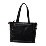 Maxbell Japanese Shoulder Bag Large Capacity Fashion Vacation PU Leather Handbag Black