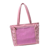 Maxbell Japanese Shoulder Bag Large Capacity Fashion Vacation PU Leather Handbag Pink Red