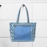 Maxbell Japanese Shoulder Bag Large Capacity Fashion Vacation PU Leather Handbag Light Blue