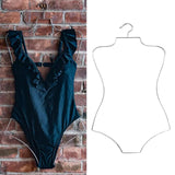 Maxbell Body Shape Swimwear Hanger Swimsuit Rack Dress Holder for Kids Coat Clothes Argent