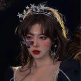 Maxbell Bridal Wedding Headband Stars Headpiece Hair Hoop Photo Props for Prom