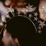 Maxbell Bridal Wedding Headband Stars Headpiece Hair Hoop Photo Props for Prom