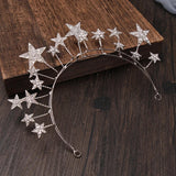 Maxbell Bridal Wedding Headband Stars Headpiece Hair Hoop Photo Props for Prom