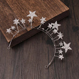 Maxbell Bridal Wedding Headband Stars Headpiece Hair Hoop Photo Props for Prom