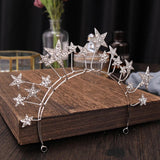 Maxbell Bridal Wedding Headband Stars Headpiece Hair Hoop Photo Props for Prom
