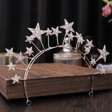 Maxbell Bridal Wedding Headband Stars Headpiece Hair Hoop Photo Props for Prom