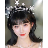 Maxbell Bridal Wedding Headband Stars Headpiece Hair Hoop Photo Props for Prom