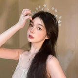 Maxbell Bridal Wedding Headband Stars Headpiece Hair Hoop Photo Props for Prom