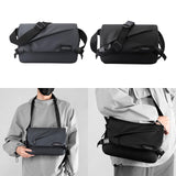 Maxbell Crossbody Bag Fashion Adjustable Strap Men Shoulder Bag for Walking Dark Gray