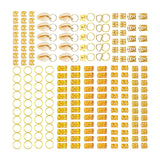Maxbell 202Pcs Hair Cuffs Rings Hair Coil Dreadlocks for Holidays Prom Festivals