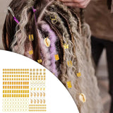 Maxbell 202Pcs Hair Cuffs Rings Hair Coil Dreadlocks for Holidays Prom Festivals