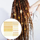 Maxbell 202Pcs Hair Cuffs Rings Hair Coil Dreadlocks for Holidays Prom Festivals