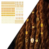 Maxbell 202Pcs Hair Cuffs Rings Hair Coil Dreadlocks for Holidays Prom Festivals