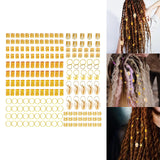 Maxbell 202Pcs Hair Cuffs Rings Hair Coil Dreadlocks for Holidays Prom Festivals
