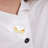 Maxbell Cute Foods Brooches Pin Lapel Brooch Brooches Lapel Pins for Clothes Decor Bun