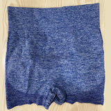 Maxbell Women Pants Seamless Athletic Absorb Sweat Slimming Butt Lift Yoga Shorts Blue S M
