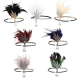Maxbell Fascinator Headband Hair Chain Wedding Headdress Photo Props Costume Ball Aureate Black