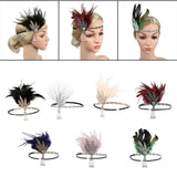 Maxbell Fascinator Headband Hair Chain Wedding Headdress Photo Props Costume Ball Aureate Black