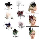 Maxbell Fascinator Headband Hair Chain Wedding Headdress Photo Props Costume Ball Aureate Black