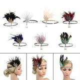 Maxbell Fascinator Headband Hair Chain Wedding Headdress Photo Props Costume Ball Aureate Black