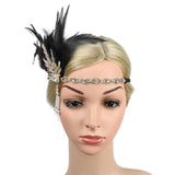 Maxbell Fascinator Headband Hair Chain Wedding Headdress Photo Props Costume Ball Aureate Black
