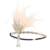 Maxbell Fascinator Headband Hair Chain Wedding Headdress Photo Props Costume Ball Aureate Skin