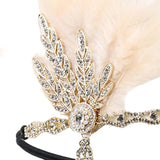 Maxbell Fascinator Headband Hair Chain Wedding Headdress Photo Props Costume Ball Aureate Skin