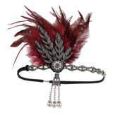 Maxbell Fascinator Headband Hair Chain Wedding Headdress Photo Props Costume Ball Black Rose Red