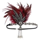 Maxbell Fascinator Headband Hair Chain Wedding Headdress Photo Props Costume Ball Black Rose Red