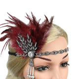 Maxbell Fascinator Headband Hair Chain Wedding Headdress Photo Props Costume Ball Black Rose Red