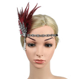 Maxbell Fascinator Headband Hair Chain Wedding Headdress Photo Props Costume Ball Black Rose Red