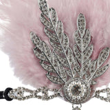 Maxbell Fascinator Headband Hair Chain Wedding Headdress Photo Props Costume Ball Argent Pink