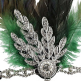 Maxbell Fascinator Headband Hair Chain Wedding Headdress Photo Props Costume Ball Argent Green