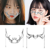 Maxbell Punk Cover Half Cover Costume Props for Fancy Dress Carnival Party Jewelry nose part