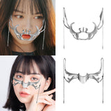 Maxbell Punk Cover Half Cover Costume Props for Fancy Dress Carnival Party Jewelry nose part