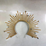 Maxbell Halo Crown Headpiece Goddess Headband for Bridal Wedding Stage Performance Pentagram