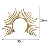 Maxbell Halo Crown Headpiece Goddess Headband for Bridal Wedding Stage Performance Pentagram
