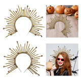 Maxbell Halo Crown Headpiece Goddess Headband for Bridal Wedding Stage Performance Pentagram