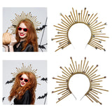 Maxbell Halo Crown Headpiece Goddess Headband for Bridal Wedding Stage Performance Pentagram