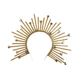 Maxbell Halo Crown Headpiece Goddess Headband for Bridal Wedding Stage Performance Pentagram