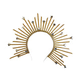 Maxbell Halo Crown Headpiece Goddess Headband for Bridal Wedding Stage Performance Pentagram