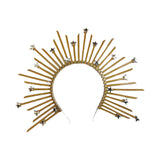 Maxbell Halo Crown Headpiece Goddess Headband for Bridal Wedding Stage Performance Pentagram