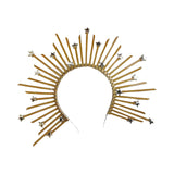 Maxbell Halo Crown Headpiece Goddess Headband for Bridal Wedding Stage Performance Pentagram