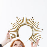Maxbell Halo Crown Headpiece Goddess Headband for Bridal Wedding Stage Performance Pentagram