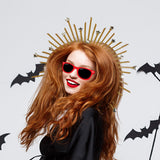 Maxbell Halo Crown Headpiece Goddess Headband for Bridal Wedding Stage Performance Pentagram