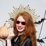 Maxbell Halo Crown Headpiece Goddess Headband for Bridal Wedding Stage Performance Pentagram