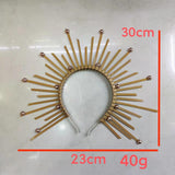Maxbell Halo Crown Headpiece Goddess Headband for Bridal Wedding Stage Performance Round Ball